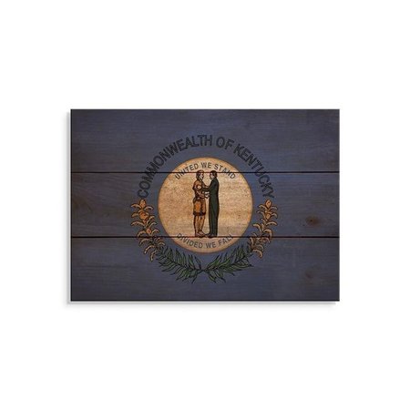 WILE E. WOOD Wile E. Wood FLKY-1511 15 x 11 in. Kentucky State Flag Wood Art FLKY-1511